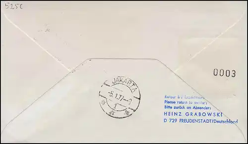 Lufthansa Premier vol R-Lettre Boeing 747 LH 690 Francfort/ Jakarta 14.12.76/ 5.1.77