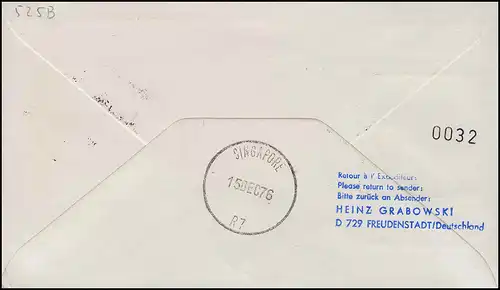 Lufthansa Premier vol R-Lettre Boeing 747 LH 690 Francfort/Singapore 14/15.12.1976