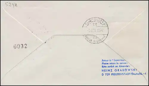 Lufthansa Premier vol R-Lettre Boeing 727 LH 612 Frankfurt Main/ Amman 3. + 5.11.76