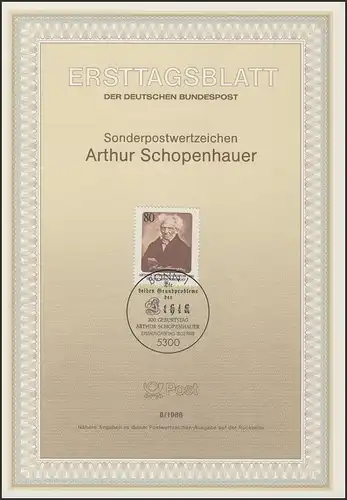 ETB 08/1988 Arthur Schopenhauer, philosophe