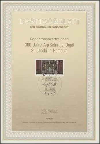 ETB 32/1989 Arp-Schnitger-Orgel, Hambourg