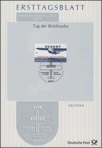 ETB 35/2004 Jour du timbre, bateau de vol Do X