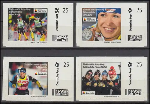 Sporthilfe: Biathlon-WM Ruhpolding 4 selbstklebende Marken marke-individuell, **