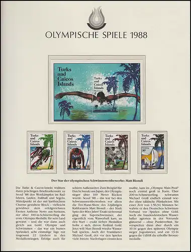 Jeux olympiques 1988 Séoul - Îles Turks et Caicos, bloc + ensemble football **