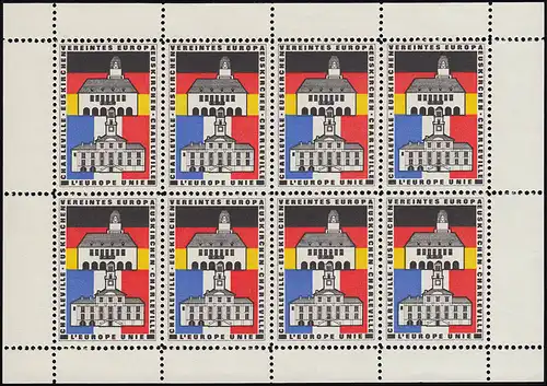 Petites vignettes de 8 pièces: Europe unie Charlesville - Euskirchen, **