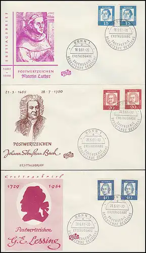 347ff Allemands importants: 7 valeurs sans fluorescence et avec 7 FDC bijoux