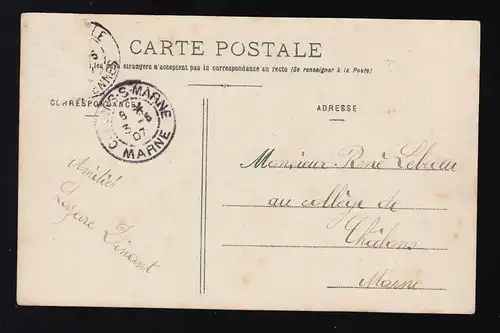 Photo AK Élève école commerciale Charlesville Salle de dessin Châlons-sur-Marne 1907