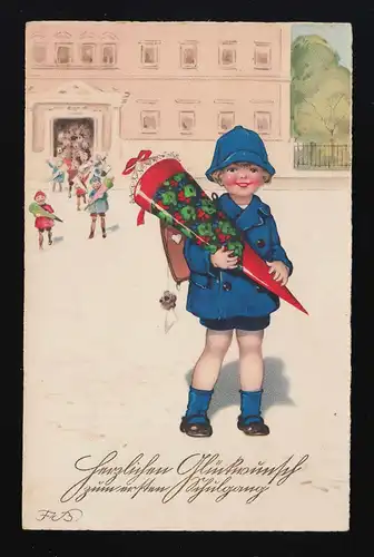 Artiste AK Meisner & Livre n° 2970 Filles avant d. école sign. FB, marqué