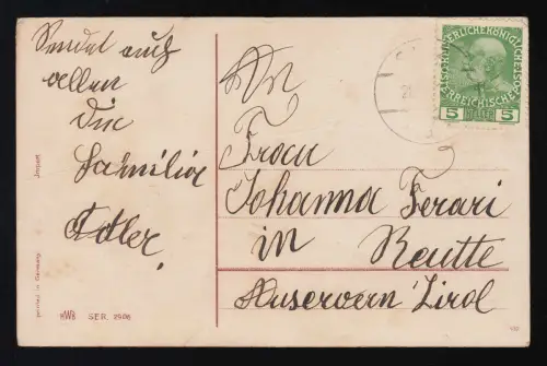 AK HWB série 2906 chemin de fer à vapeur, enfants Présente Nouvelle année, couru 1913