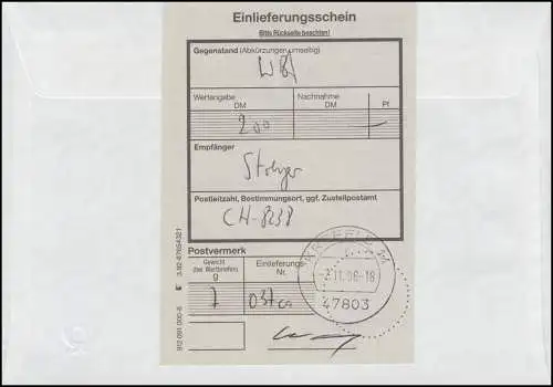 USo 5 AIIY mit passender Zusatzfrankatur 1978 auf Wert-FDC Krefeld 2.11.98