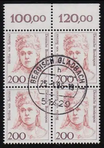 1498 Frauen 200 Pf OR-Viererbl. Tages-O