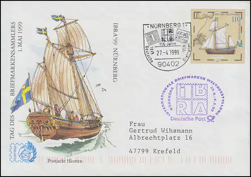 USo 8 IBRA NÜRNBERG: zusätzlicher violetter IBRA-Cachet-Stempel, ESSt 27.4.99