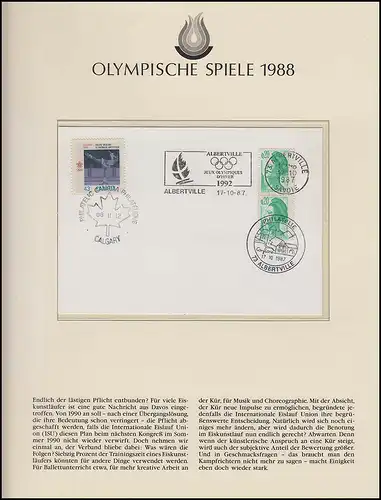Jeux olympiques 1988 Calgary - carte, Albertville 17.10.87/ Caldary 12.11.88
