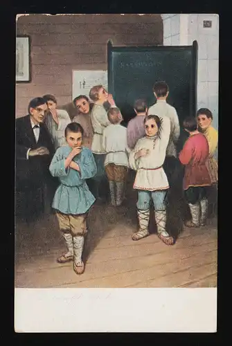 Artiste AK Enfants école Professeur, Chaussettes russes, Apprendre, classe, 23.11.15