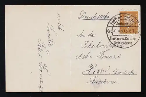 RPH Photo AK 7309/3 Blonde fille, sac d'école jaune, Seifhennersdorf, 31.3.130