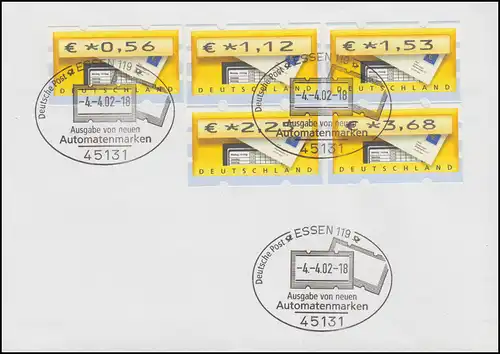 5.1 Briefkasten Sielaff als TS 5.1 auf 2 FDC je passender ESSt ESSEN 4.4.2002