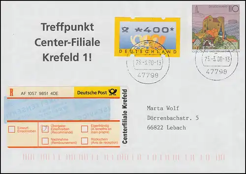 USo 5 BIIIY Treffpunkt Center-Filiale Krefeld mit ATM 400! und S-R-Z, 23.3.00 