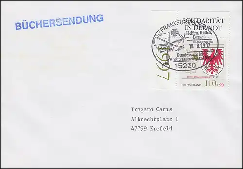 1941 Hochwasserhilfe EF Büchersendung ESSt FRANKFURT/ODER Bundeswehr 19.8.1997