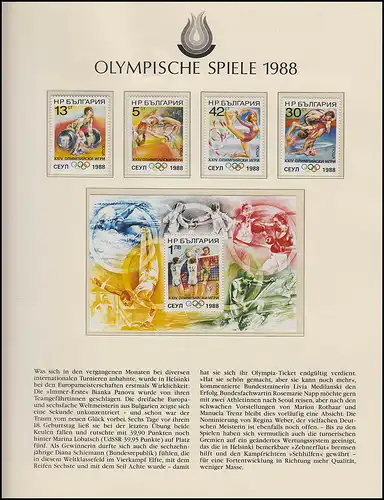 Olympia 1988 Seoul -  Bulgarien, Block + Satz, Volleyball, Hochsprung, Ringen *