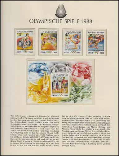 Olympia 1988 Seoul -  Bulgarien, Block + Satz, Volleyball, Hochsprung, Ringen **