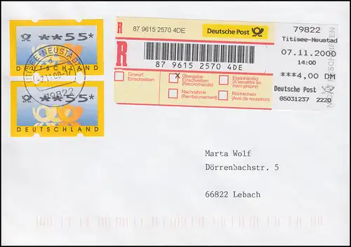 3.2. ATM deux fois 55 avec EPOS-CEE 400 pfennig MiF, EPOS-Dernière 7.11.2000