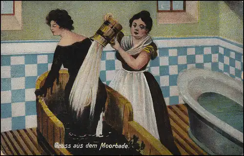 Ansichtskarte Gruss aus dem Moorbade, Verlag Zierer in München 1926, ungebraucht