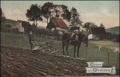 Envoi par la diligence postale à la PHILA 86 Rheinbach AK Westfalenlied, SSt 19.4.1986