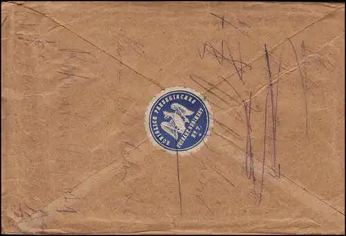 R-Zettel Wahn Schiessplatz auf Einschreiben WAHN 15.7.14 mit blauem Siegel