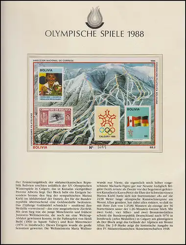 Olympia 1988 Calgary - Bolivie, Bloc, Départ Route Marina Kiehl **