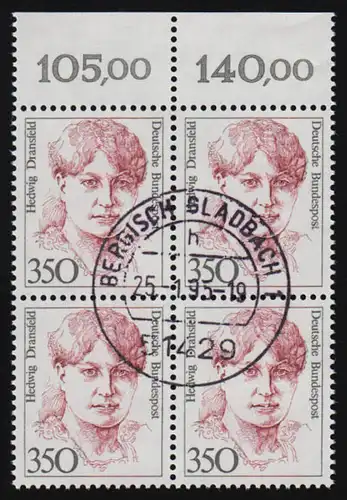 1393 Frauen 350 Pf OR-Viererbl. Tages-O