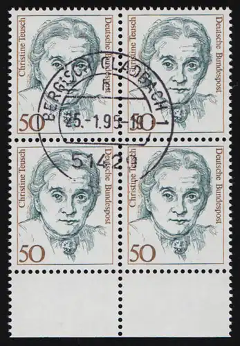 1304 Femmes 50 Pf UR-Quatrierbl. Tages-O