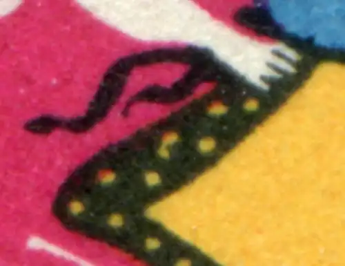 828 Pioniertreffen 20 Pf mit PLF zusätzlicher gelber Punkt im Rock, **