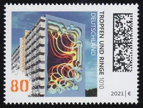 3633 Street Art: 1010 - Tropfen und Ringe, nassklebend, ** postfrisch
