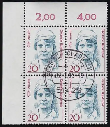 1365 Femmes 20 Pf Exsem - Eckrand-Quatre bloc en haut à gauche jour-O