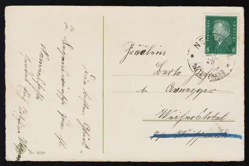 AK B & R Nr. 8229 Sommer Strauß Dahlien gelb rosa, Namenstag, Neukirch 6.7.1929