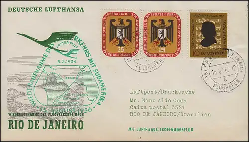 Airpost Lufthansa Vol d'ouverture Francfort-sur-le-Main / Rio de Janeiro 15. + 18.8.56