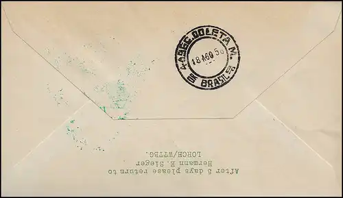 Airpost Lufthansa Vol d'ouverture Francfort-sur-le-Main / Rio de Janeiro 15. + 18.8.56