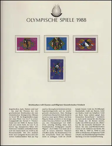 Jeux olympiques 1988 Séoul - Bhoutan, jeu, balles, judo, gymnastique, course **