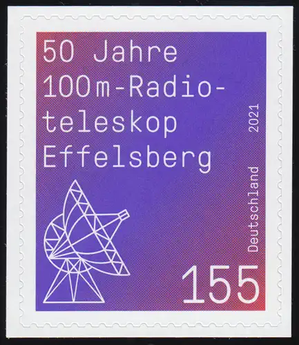 3622 Radioteleskop Effelsberg, selbstklebend auf neutraler Folie, ** postfrisch