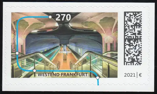 3628 U-Bahn-Station: Westend Frankfurt, sk. auf neutraler Folie, **