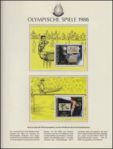 Olympische Spiele 1988 Seoul - Zentralafrika 4x Block, Schwebebalken, Pferd **