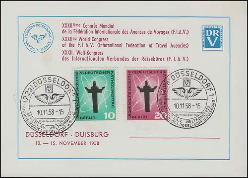 Erinnerungskarte Welt-Kongress des Internationalen Verbandes der Reisebüros 1958