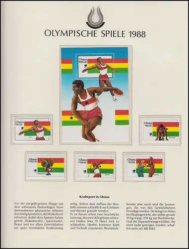 Jeux olympiques 1988 Séoul - Ghana, bloc/ensemble denté/coupé **