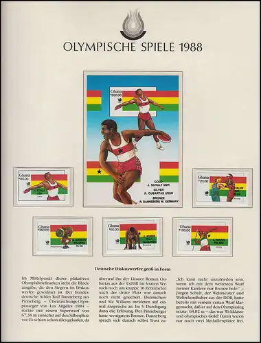Jeux olympiques 1988 Séoul - Ghana, bloc/ensemble denté/coupé **