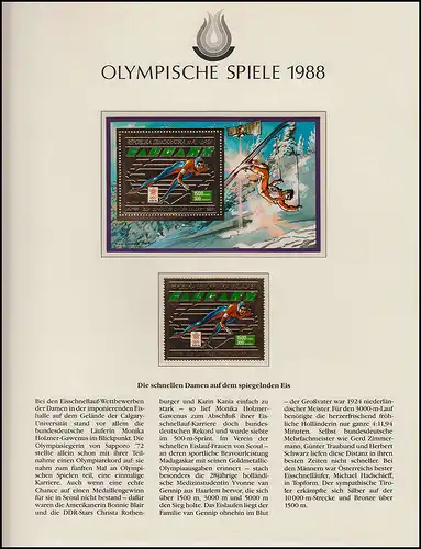 Jeux olympiques 1988 Séoul - Madagascar Marque et bloc d'or