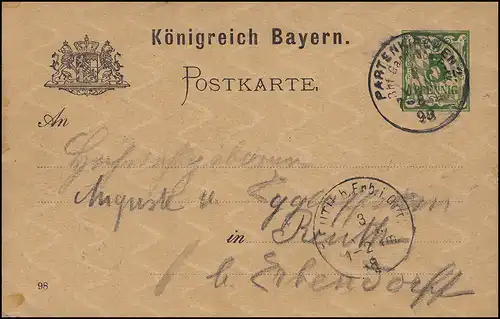 Bayern P 44 Bahnhof Garmisch-Partenkirchen 2.6.1898 handbemalt