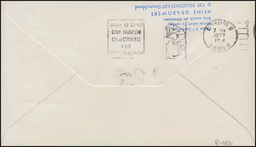 Aéroport Lufthansa Premier vol LH 206/207 Boeing 727 STUTTGRATE/ LISSABON 7.4.1973