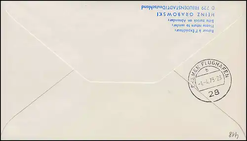 Luftpost Lufthansa Erstflug Boeing 737 LH 819/978 STUTTGART/ BREMEN 1.4.1973