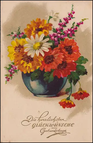 Landpost Lauterbach sur OELSNITZ (Vogtland) 20.7.1936 sur AK anniversaire de l'Ak Strauss