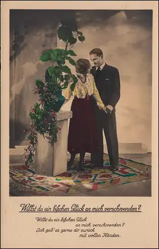 Landpost Matzenbach sur CRAILSHEIM 13.11.1934 sur AK couple d'amour dans le foyer + verset